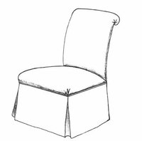 HF-203 - Roll Back Side Chair, Skirt