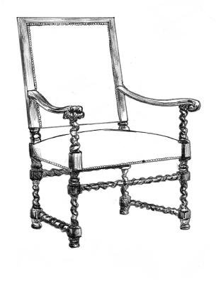 HF-426 A - Jacobean Twist Arm Chair