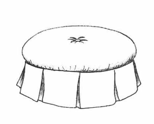 HF-458 - Round Skirted Table Ottoman