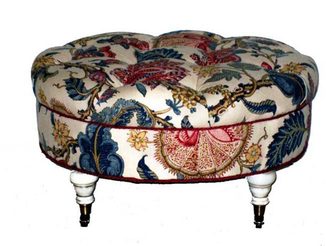 At Auction: DIRECTIONAL ROLLING OTTOMAN FOOTSTOOL. UNMARKED