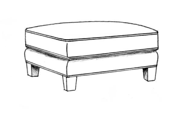 HF-463 - Taper Leg Ottoman