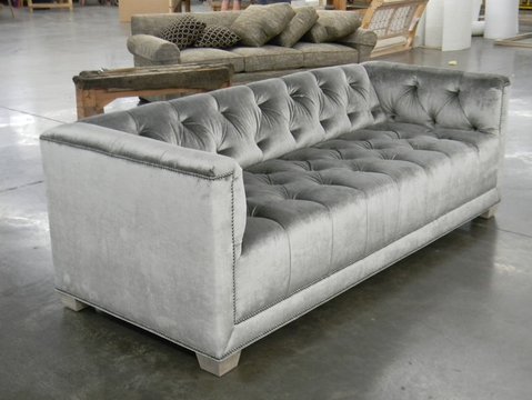 Custom Silver Sofa
