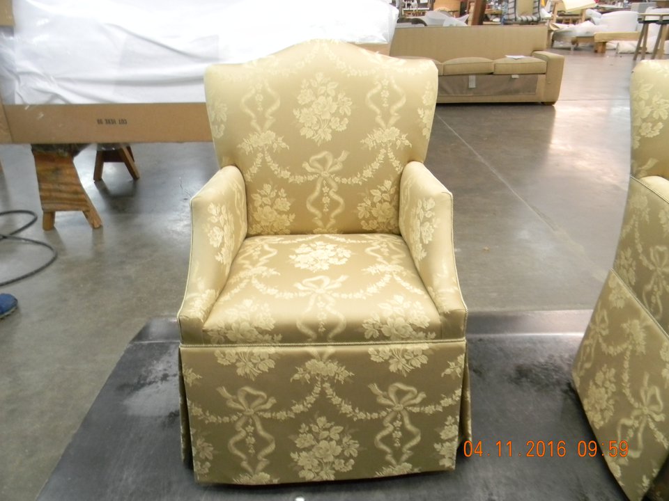 HF-206 - Camel Bk. Arm Chair, Skirt