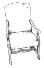HF-215 - Knurl Foot Arm Chair
