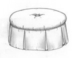 HF-458 - Round Skirted Table Ottoman