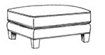 HF-463 - Taper Leg Ottoman