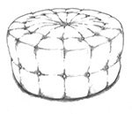 HF-480 - Tufted Round Ottoman