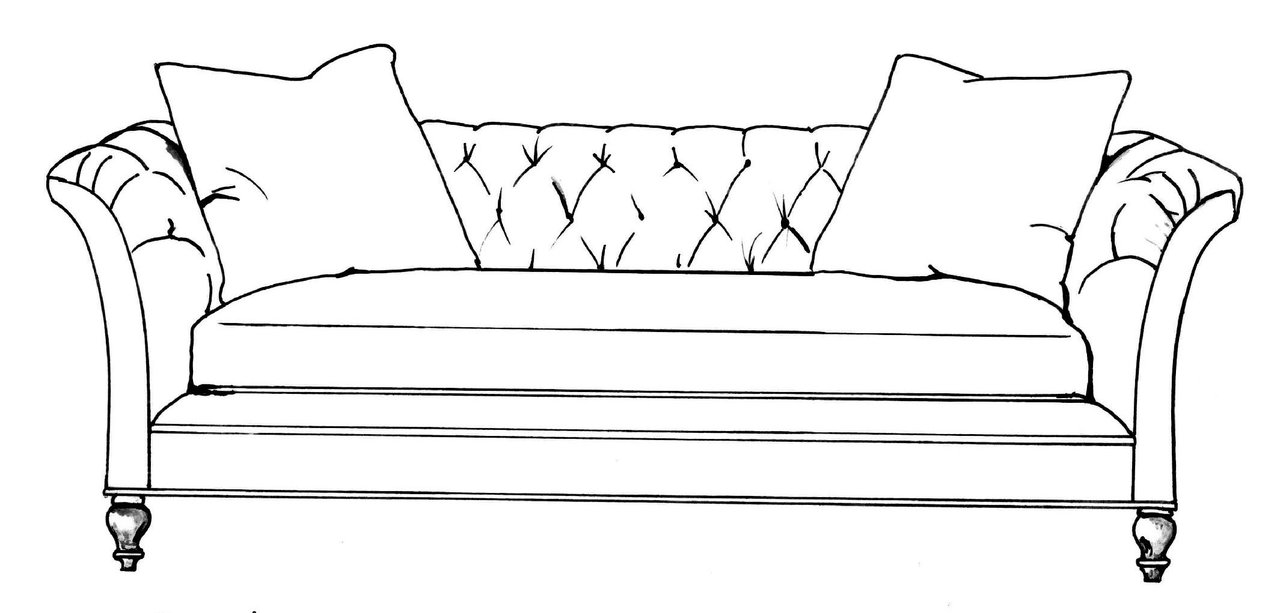 HF-2230 - Tufted Flare Arm Sofa