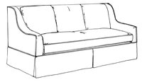 HF-2240 - Skirted High Back Sofa