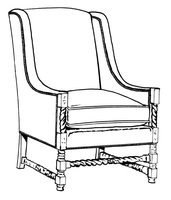 HF-445 - Rope Twist Wing Chair