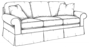 HF-2100 LS - Loveseat Lawson Skirted