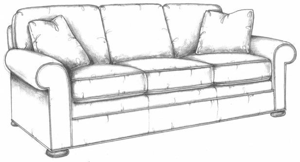 HF-2300 SF - Sofa Lawson Bun Feet