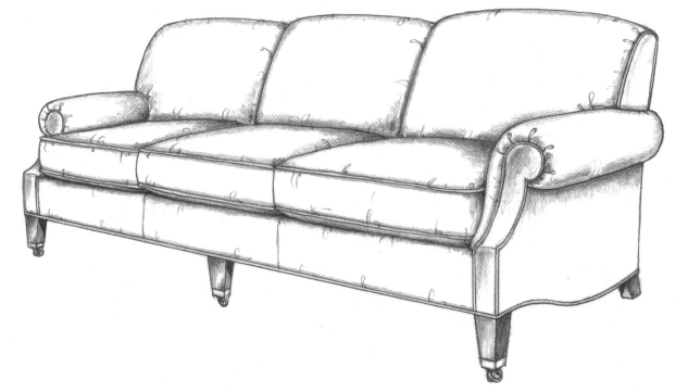 HF-2450 SF - Sofa, Kingsley Roll Arm