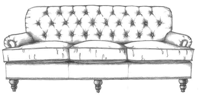 HF-3100 SF - Sofa English Arm Tufted