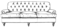 HF-3100 SF - Sofa English Arm Tufted