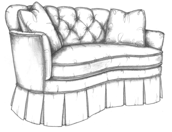 HF-880 - Sofa Leslie, Tufted Back